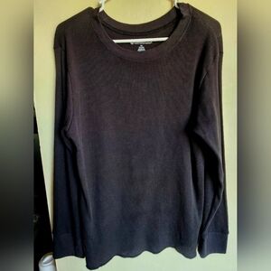 Comfort Choice Plus Size Waffle Knit Thermal Crewneck Long Sleeve